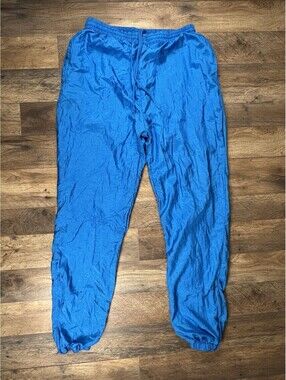 VTG MacGregor Pants Mens M Blue Windbreaker Drawstring Jogger Track Gym Swishy